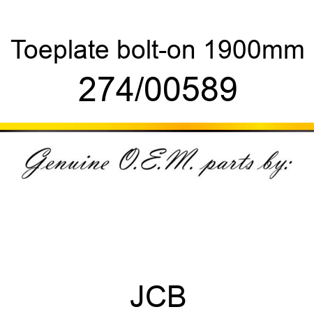 Toeplate, bolt-on, 1900mm 274/00589