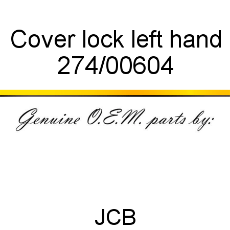 Cover, lock, left hand 274/00604