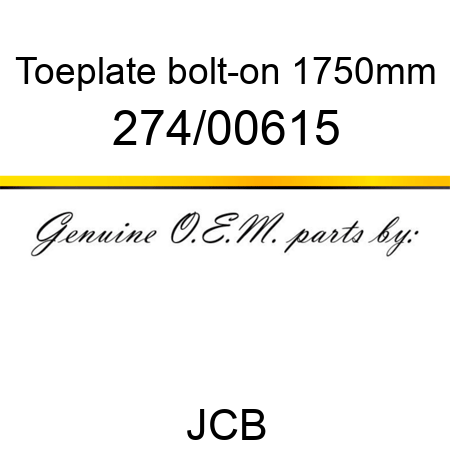 Toeplate, bolt-on, 1750mm 274/00615