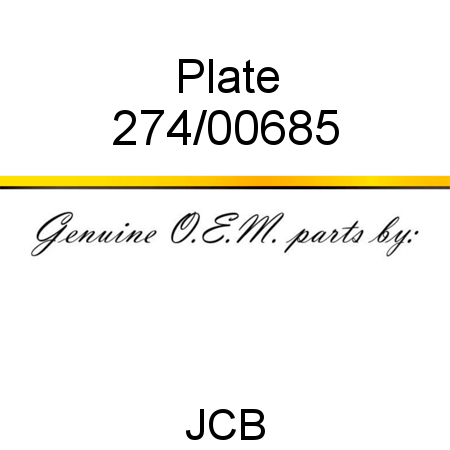 Plate 274/00685