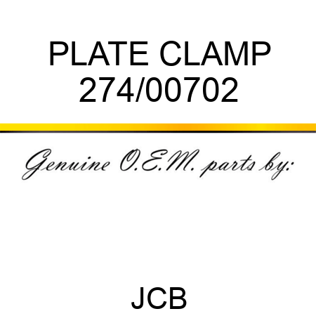 PLATE CLAMP 274/00702