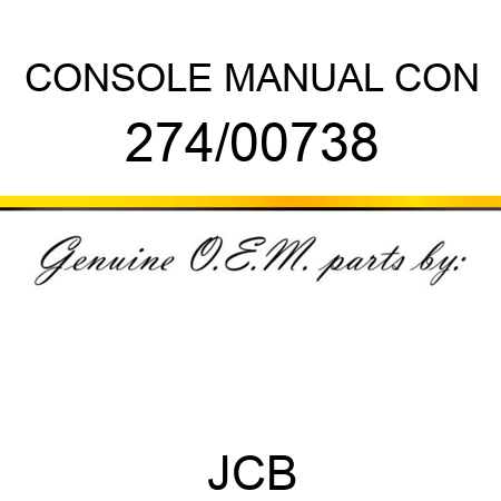 CONSOLE MANUAL CON 274/00738