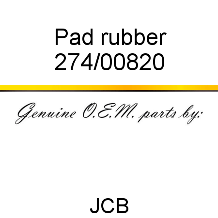 Pad, rubber 274/00820