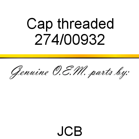 Cap, threaded 274/00932