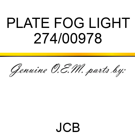 PLATE FOG LIGHT 274/00978