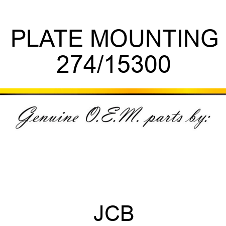 PLATE MOUNTING 274/15300