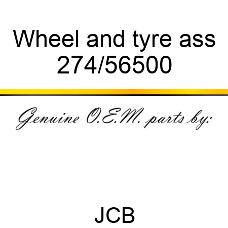 Wheel and tyre ass 274/56500