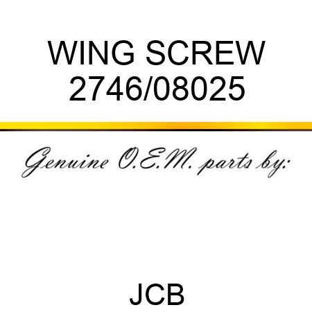 WING SCREW 2746/08025