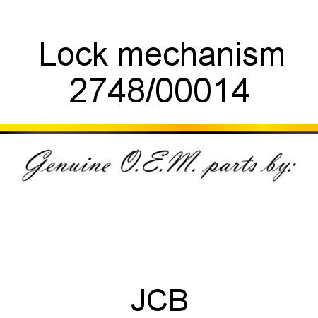 Lock, mechanism 2748/00014