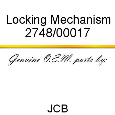 Locking, Mechanism 2748/00017