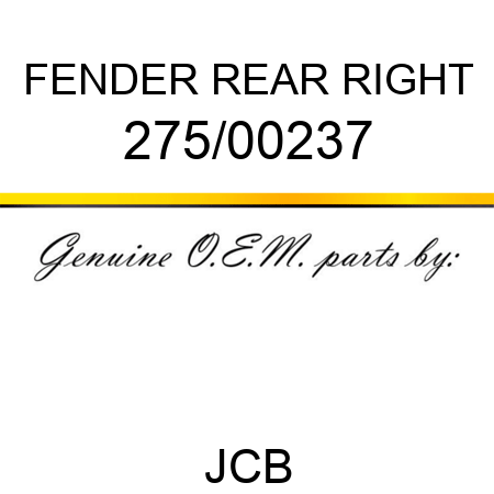 FENDER REAR, RIGHT 275/00237