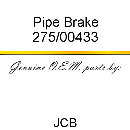 Pipe, Brake 275/00433