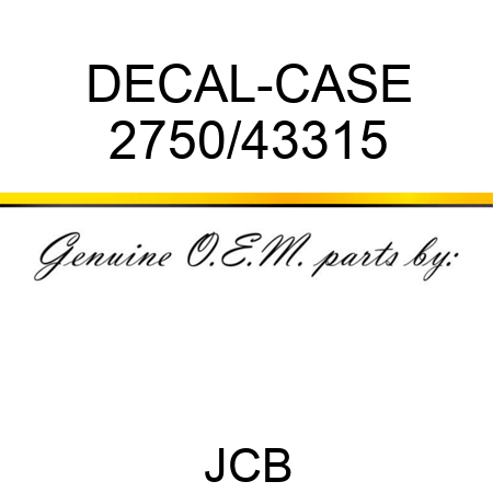 DECAL-CASE 2750/43315