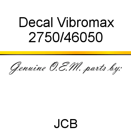 Decal, Vibromax 2750/46050