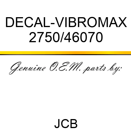 DECAL-VIBROMAX 2750/46070