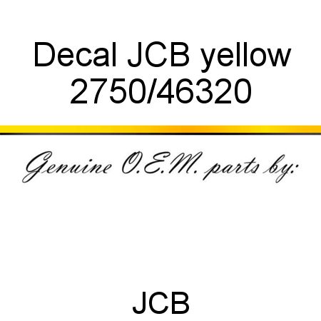 Decal, JCB yellow 2750/46320
