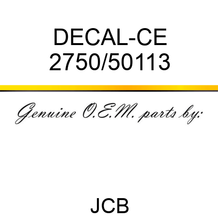 DECAL-CE 2750/50113