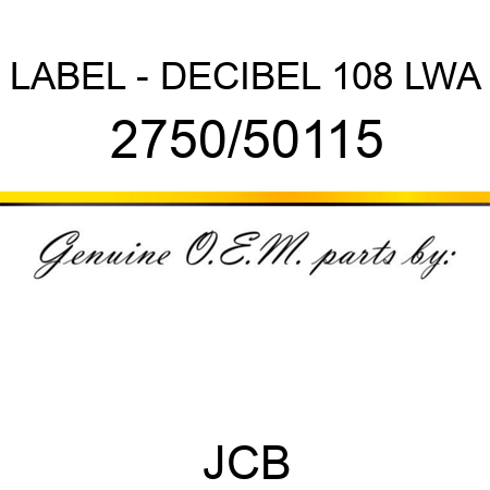LABEL - DECIBEL 108 LWA 2750/50115