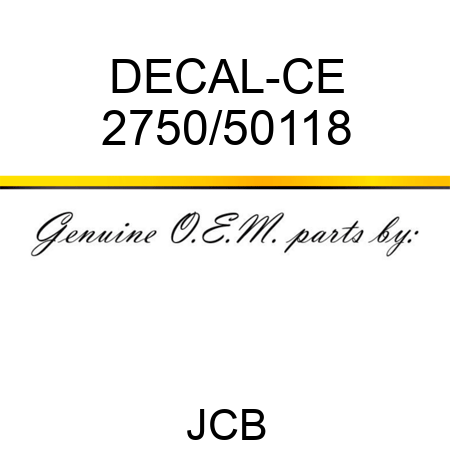 DECAL-CE 2750/50118