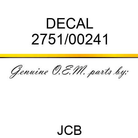 DECAL 2751/00241