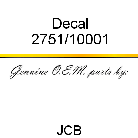 Decal 2751/10001