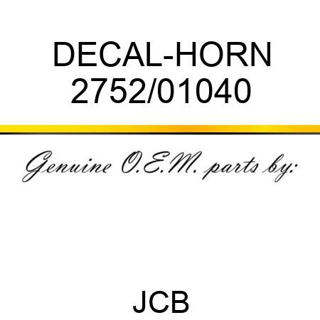 DECAL-HORN 2752/01040