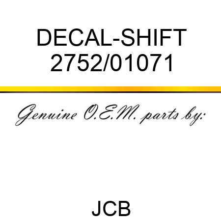 DECAL-SHIFT 2752/01071