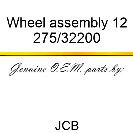 Wheel assembly, 12 275/32200