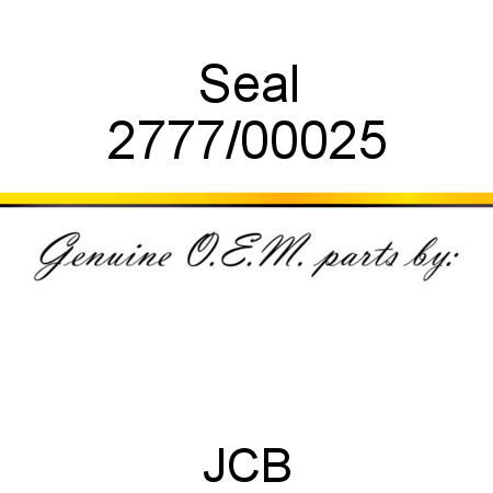 Seal 2777/00025