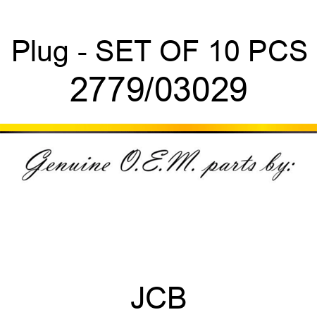 Plug - SET OF 10 PCS 2779/03029