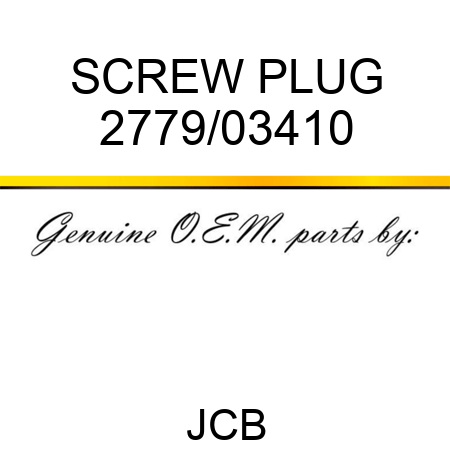 SCREW PLUG 2779/03410