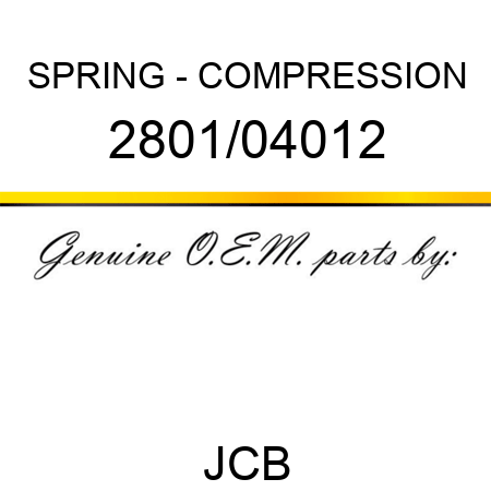 SPRING - COMPRESSION 2801/04012