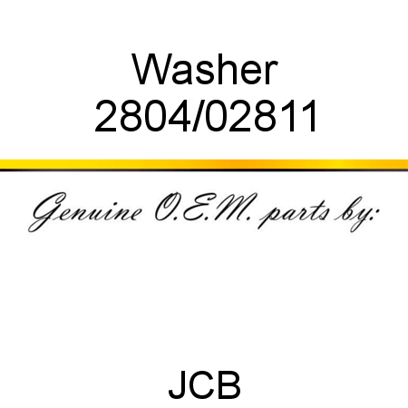 Washer 2804/02811