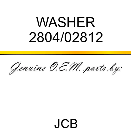 WASHER 2804/02812