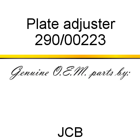 Plate, adjuster 290/00223