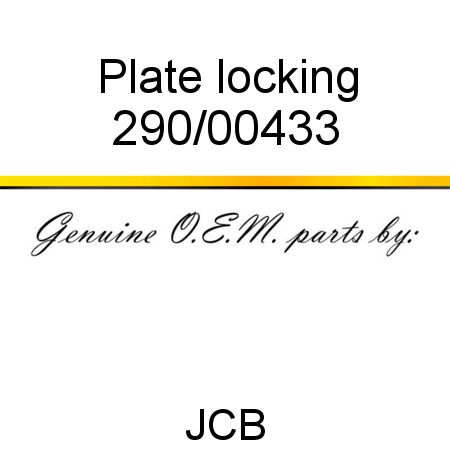 Plate, locking 290/00433