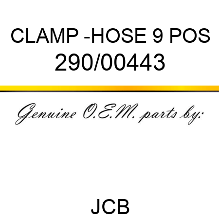 CLAMP -HOSE 9 POS 290/00443