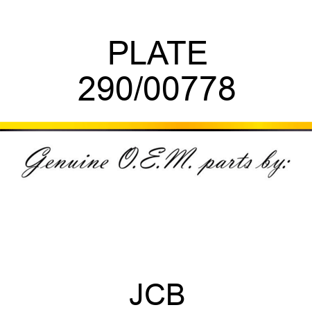 PLATE 290/00778