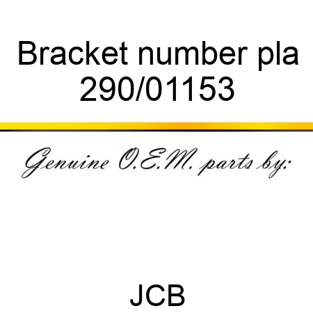 Bracket number pla 290/01153