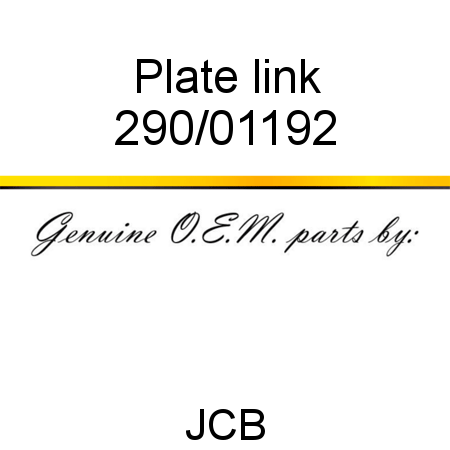 Plate, link 290/01192