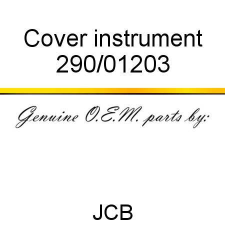Cover, instrument 290/01203
