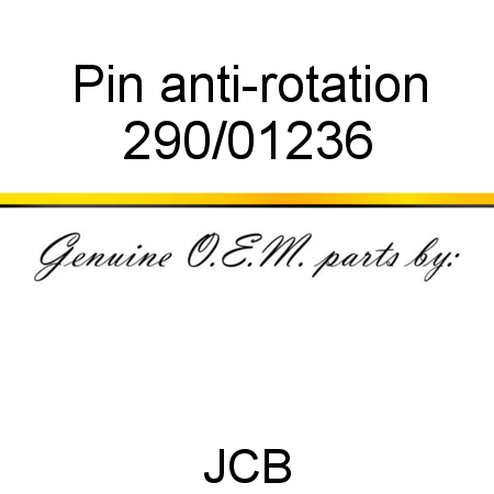 Pin, anti-rotation 290/01236
