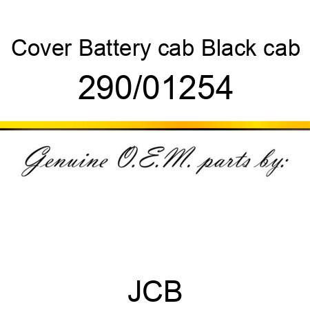 Cover, Battery, cab, Black cab 290/01254