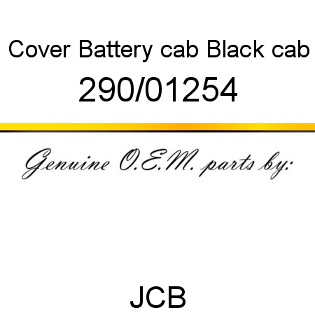 Cover, Battery, cab, Black cab 290/01254