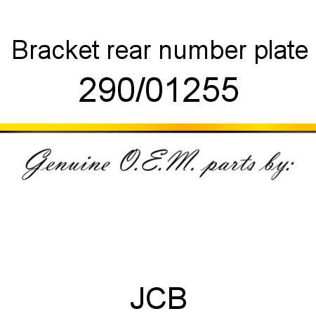 Bracket, rear number plate 290/01255