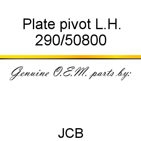 Plate, pivot, L.H. 290/50800