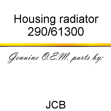 Housing, radiator 290/61300