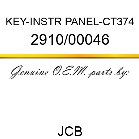 KEY-INSTR PANEL-CT374 2910/00046