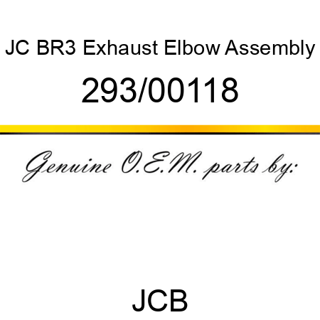 JC BR3 Exhaust Elbow Assembly 293/00118