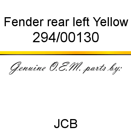 Fender, rear, left, Yellow 294/00130